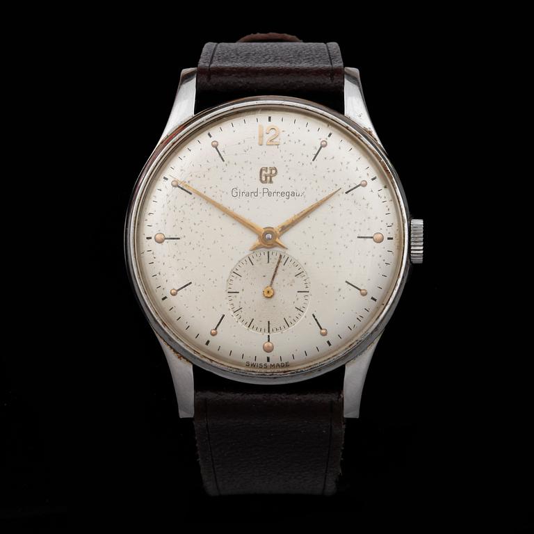 ARMBANDSUR, herr, Grand Perregaux, stål, omkring 1950/60-talet.