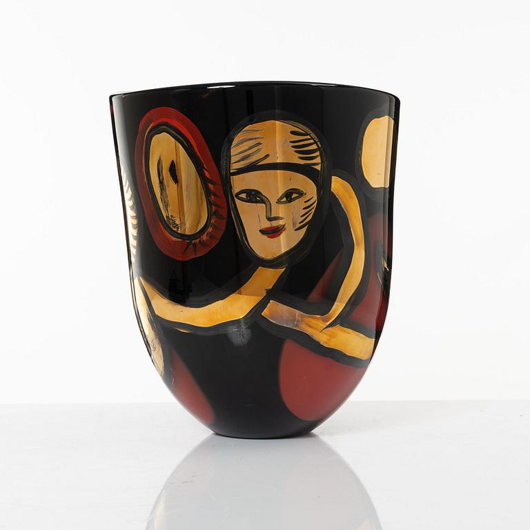 Ulrica Hydman-Vallien, a unique glass vase, Kosta Boda.