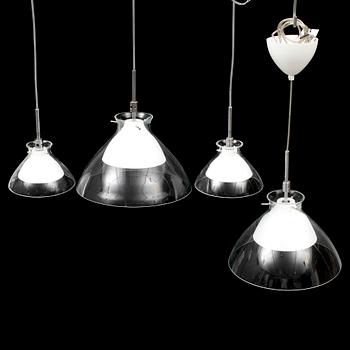 Four Belid ceiling lamps.