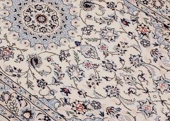 A Nain part silk runner carpet, 342 x 81 cm.