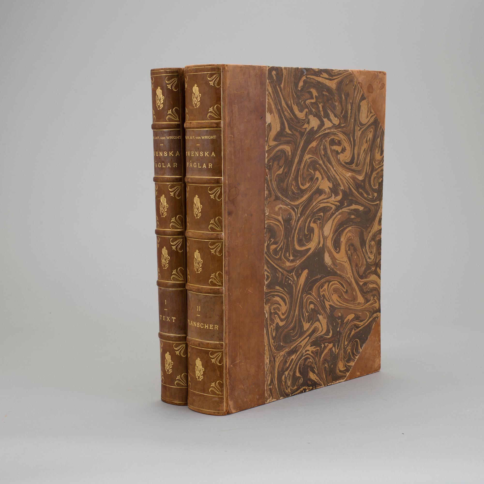 BRÖDERNA VON WRIGHT, 2 books, "Svenska fåglar", Stockholm, 1924.