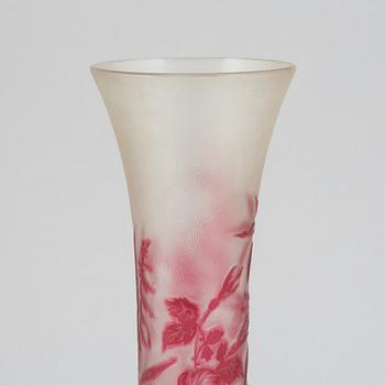 An early 20th century Art Nouveau glass vase, possibly Reijmyre, Sweden.