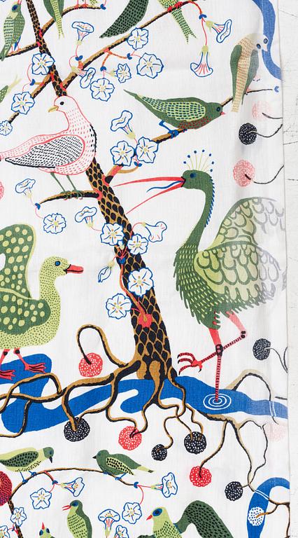 Josef Frank, a 'Gröna Fåglar' curtain, Svenskt Tenn.