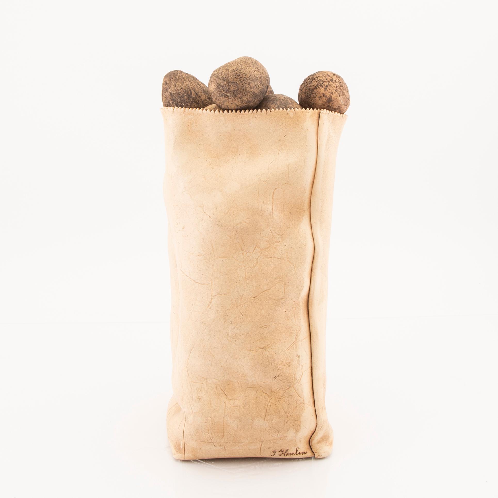 Ingrid Herrlin, a signed earthenware sculpture.