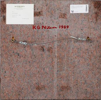 K G NILSON. Signed. Stone relief.