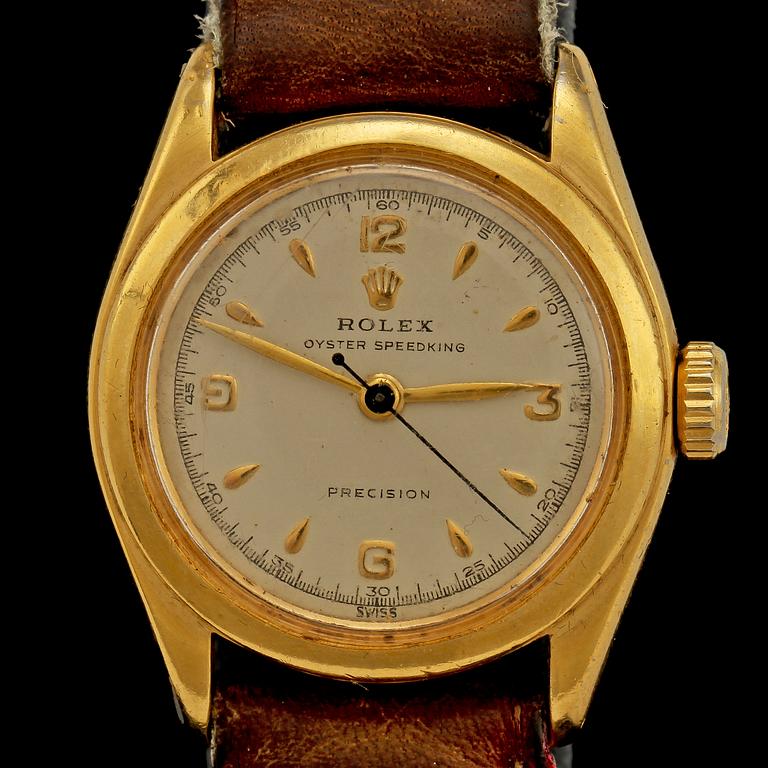 HERRARMBANDSUR, Rolex, Oyster Speedking, guld på stål, 1900-talets mitt. Vikt 33 g.
