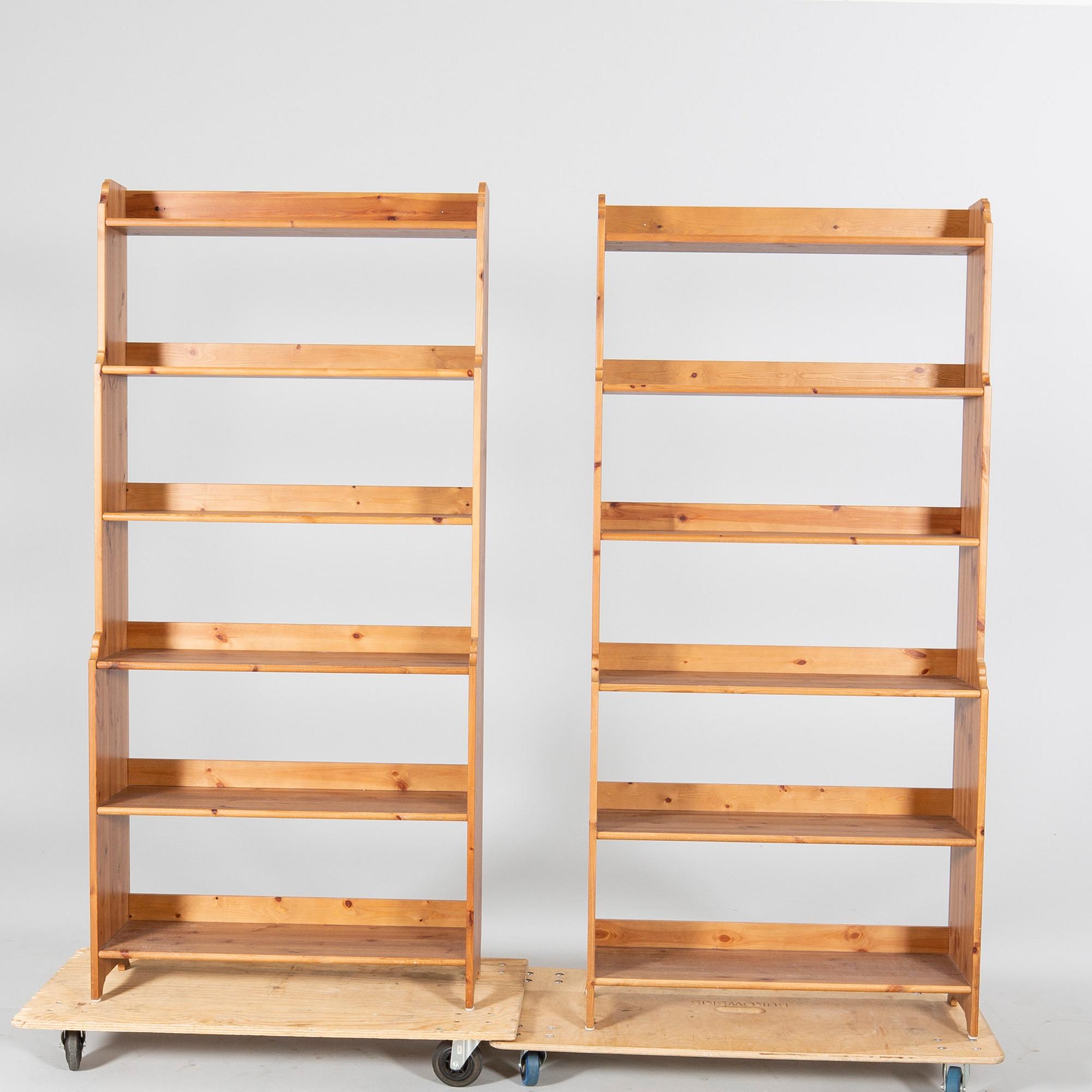 A pair of "Leksvik" IKEA bookcases, late 1900s.