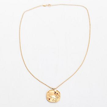 Halsband/hänge, 18K guld och rubiner.  Kedjan stämplad Unoaerre, Italien.