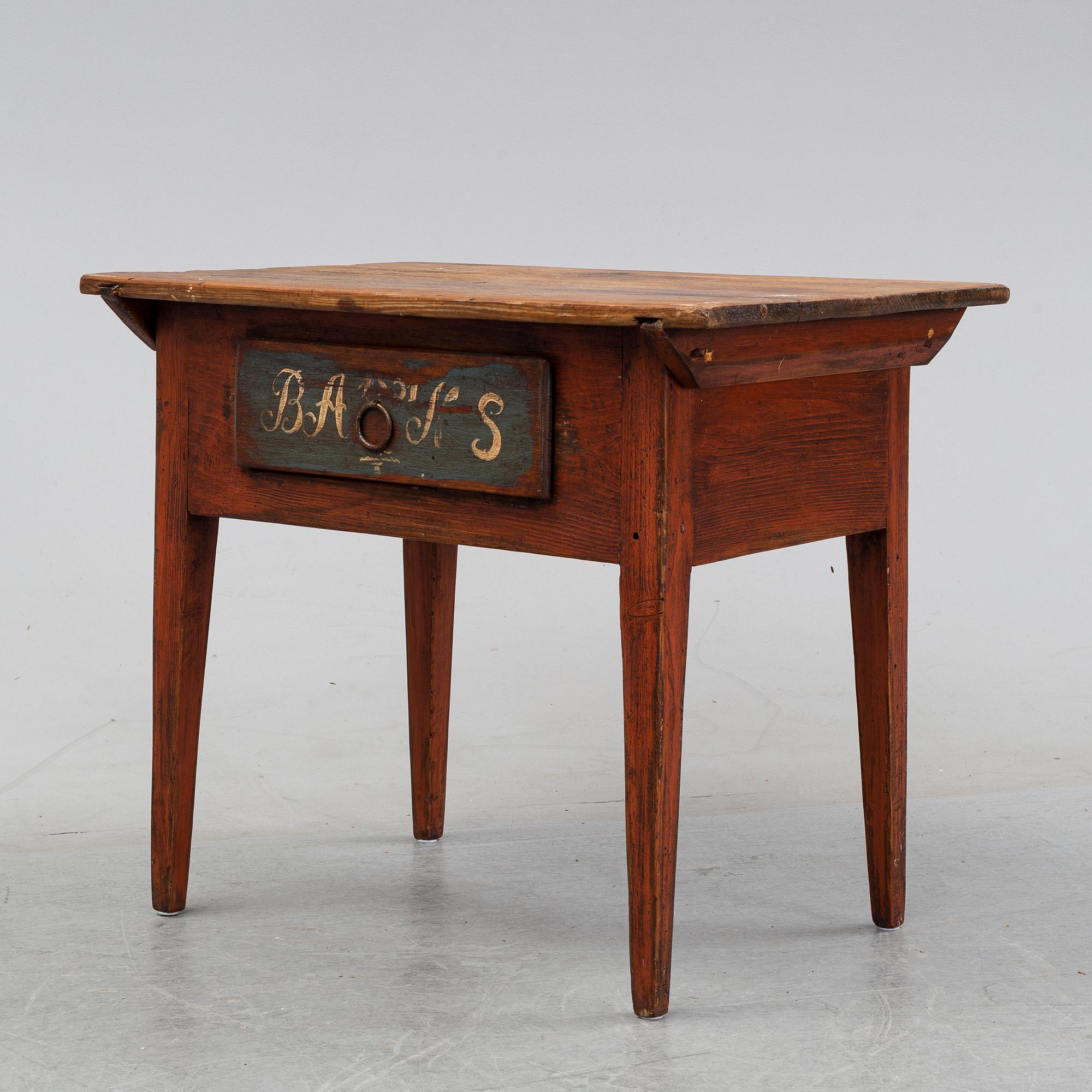 A painted Swedish table, mid or second half of the 19th century.