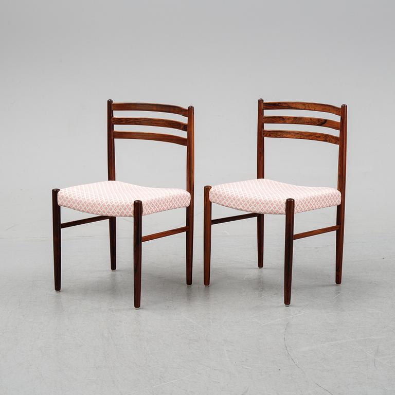 Six rosewood chairs, Denmark, 1960's.