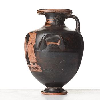 HYDRIA, lergods. Grekisk, Rödfigurig, troligen omkring 300-tal f. Kr.