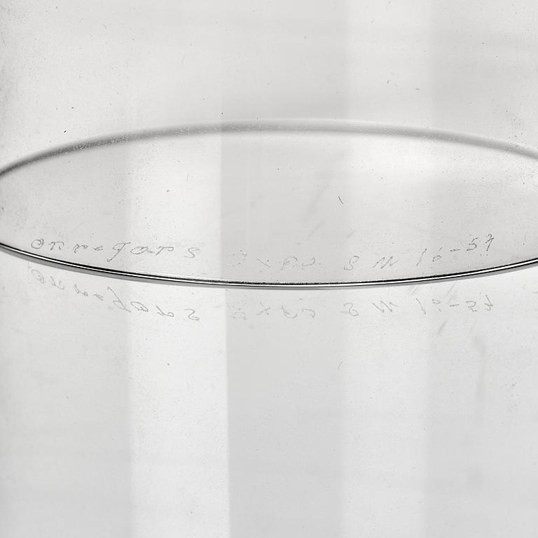 John Selbing, a glass sculpture "Klot över kon", Orrefors, Sweden 1957.