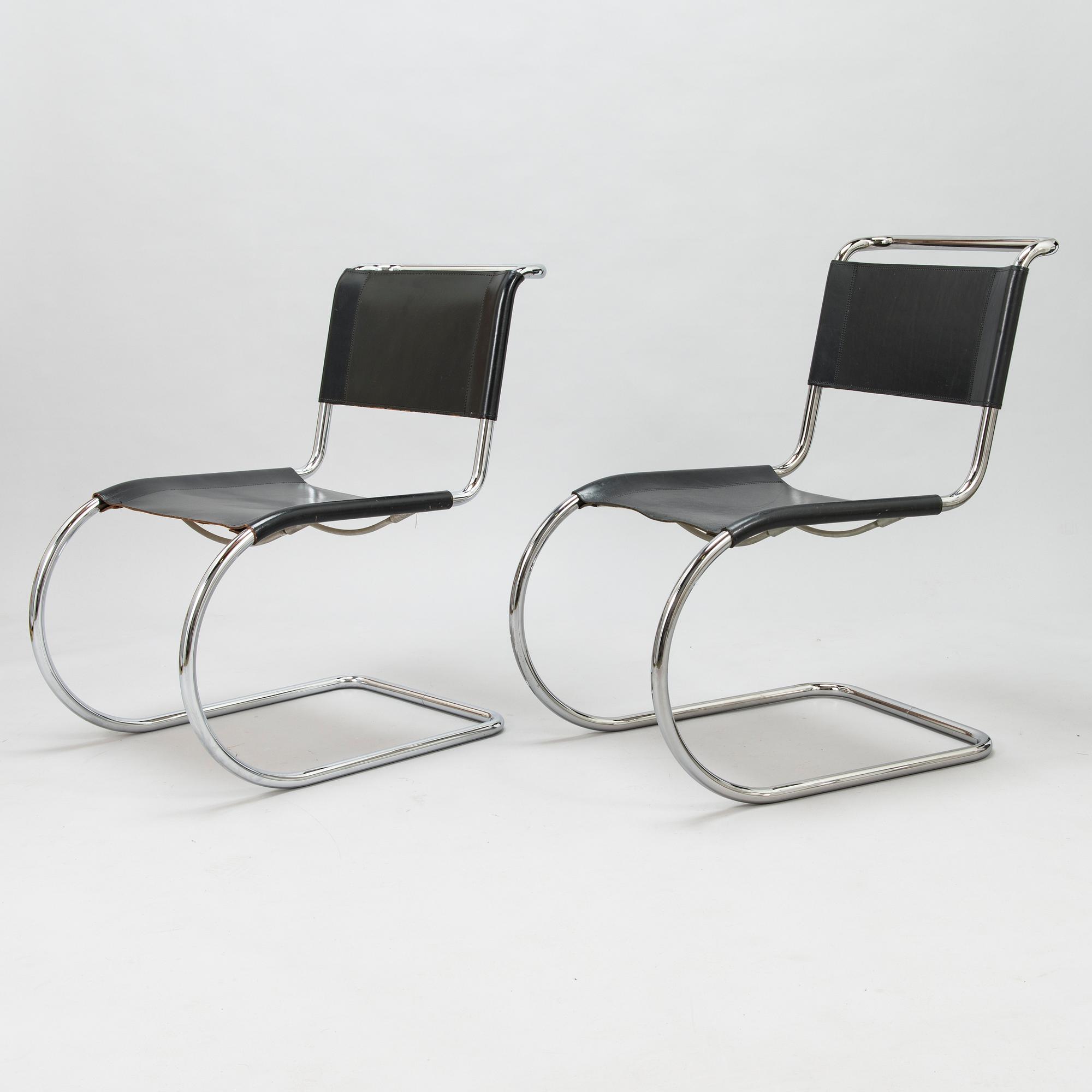 LUDWIG MIES VAN DER ROHE, a set of 1970-1980's 4+2, 'MR10' chairs for Thonet.