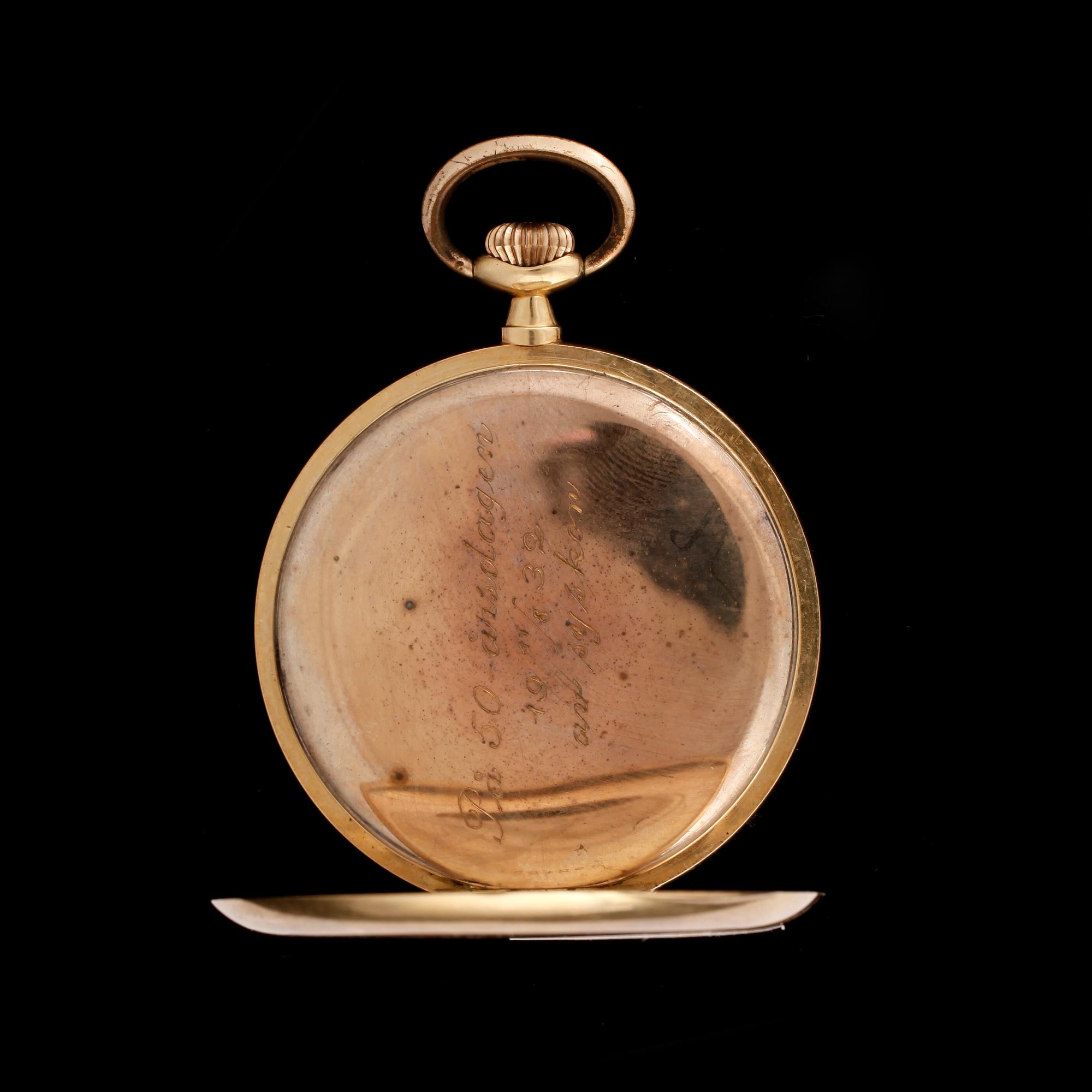 FICKUR, herr, 18k guld. 1900-talets mitt. Vikt 71,3g.