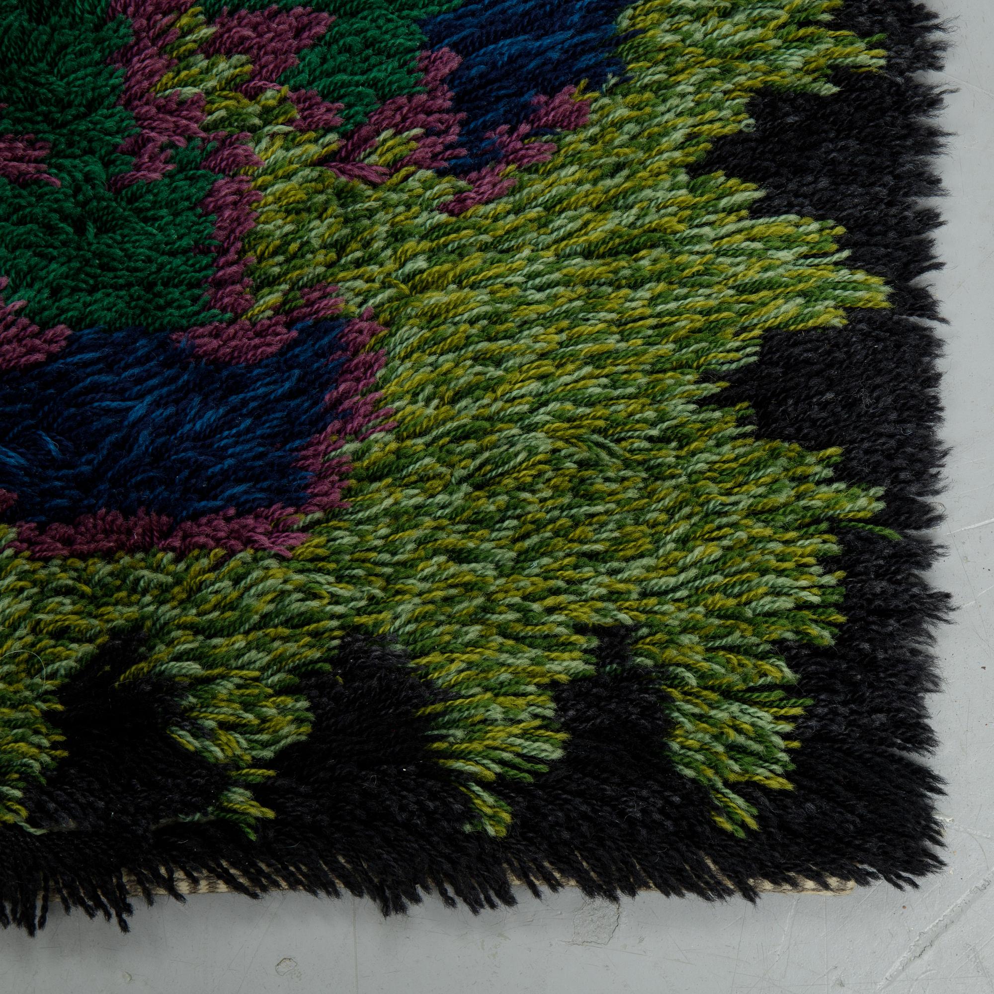 Matta, rya, ca 172,5 x 110 cm, Sverige/Finland 1950-1960-tal.