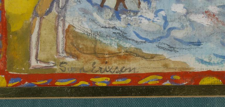 SVEN X:ET ERIXSON, gouache, signerad.