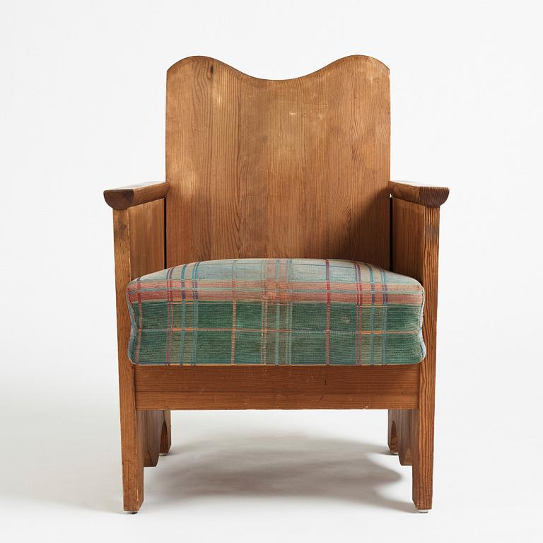 Axel Einar Hjorth, a stained pine easy chair "Utö", Nordiska Kompaniet, Sweden 1930's.