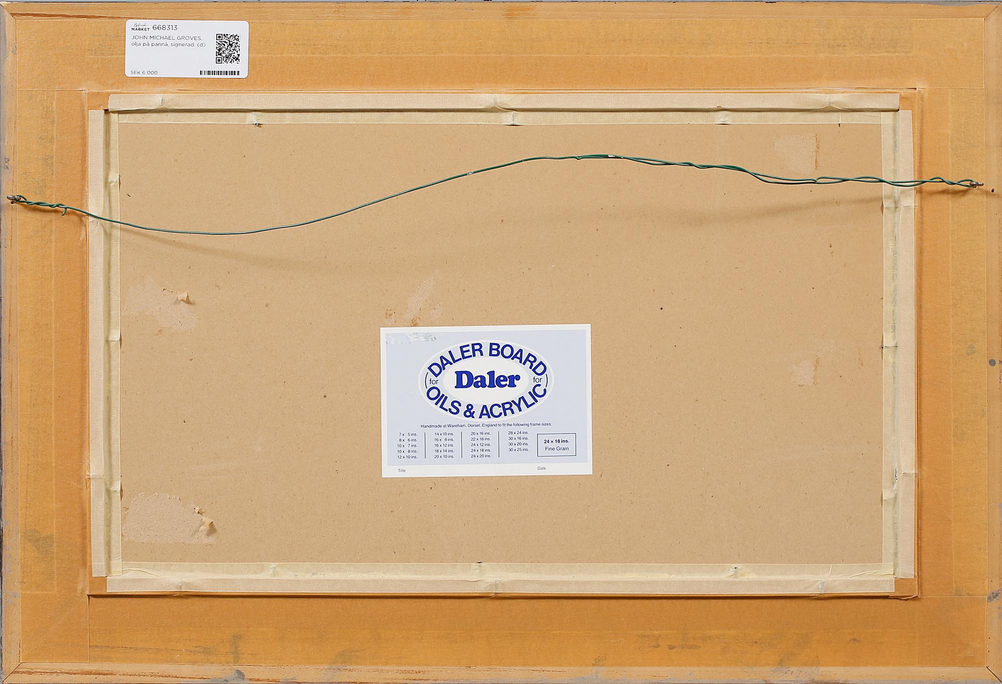 JOHN MICHAEL GROVES, olja på pannå, signerad och daterad -93.