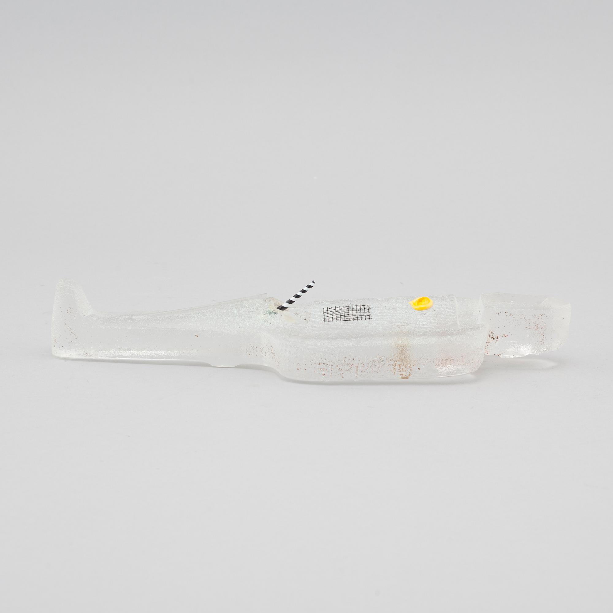 a glass object for Kosta Boda, unique, signed.