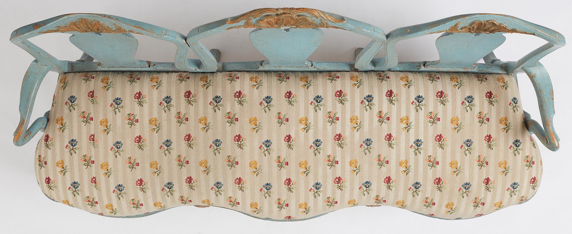 A Swedish Rococo sofa, second part of the 18th century.