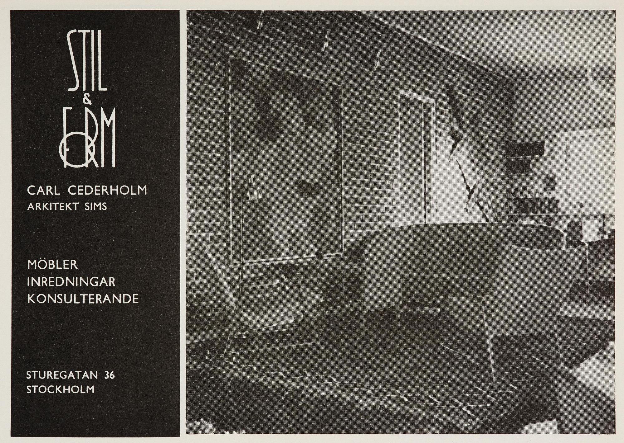 Carl Cederholm, a Swedish Modern armchair, Stil & Form, Stockholm, 1940s-50s.