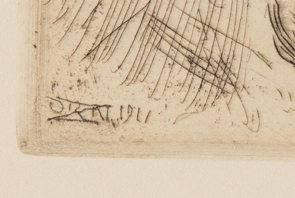 Anders Zorn, etching, 1911, signed in pencil.