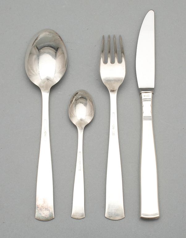 BESTICKSERVIS, 24 delar, silver, "Rosenholm", GAB, Stockholm 1960-70-talet. Tot ca 970 gram.