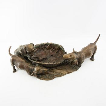 Unknown artist 20th century, sculpture, Playing puppies.