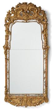 79. A rococo giltwood mirror attributed to N. Meunier (master in Stockholm 1754-97).