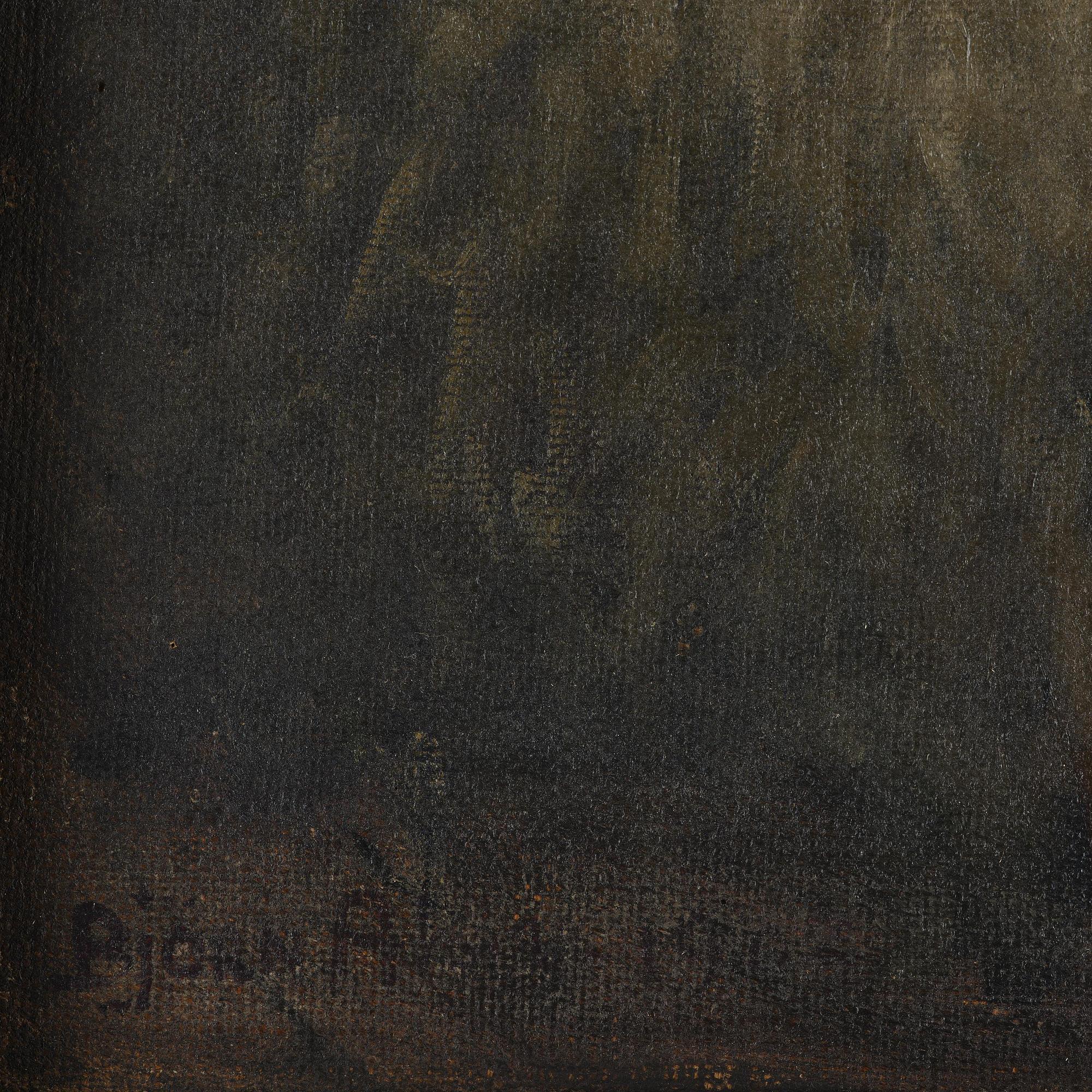 Björn Ahlgrensson, "Studie vid lampsken" ("Study by Lamplight"), Self-Portrait.