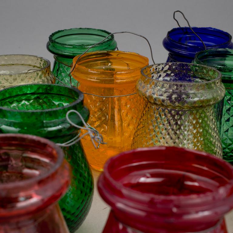 KRÄFTLYKTOR, 20 st. Pressglas, 1930-/40-tal.