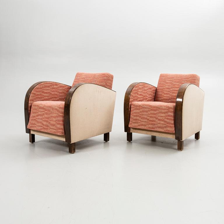 Armchairs, a pair, Art Deco, first half of the 20th century.