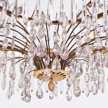 A late Gustavian seven-light chandelier, early 19th century.