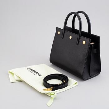 Burberry, a black leather 'Baby Title' handbag, 2019.