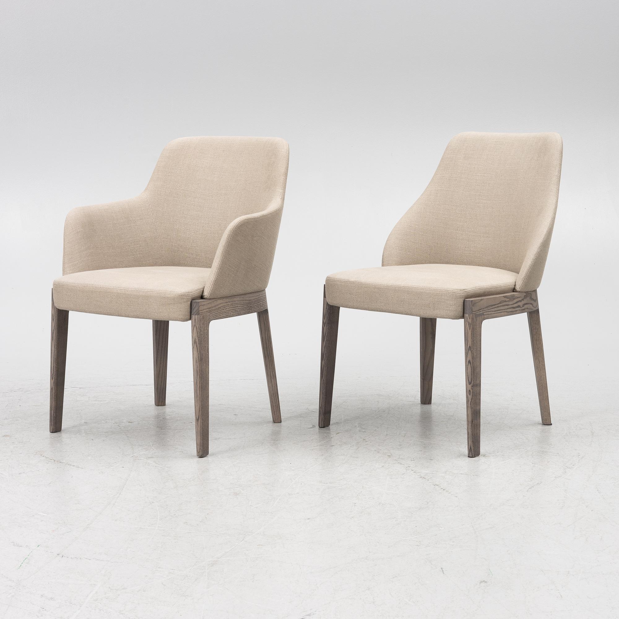Rodolfo Dordoni, five armchairs and three chairs. 'Chelsea' chairs, Molteni.