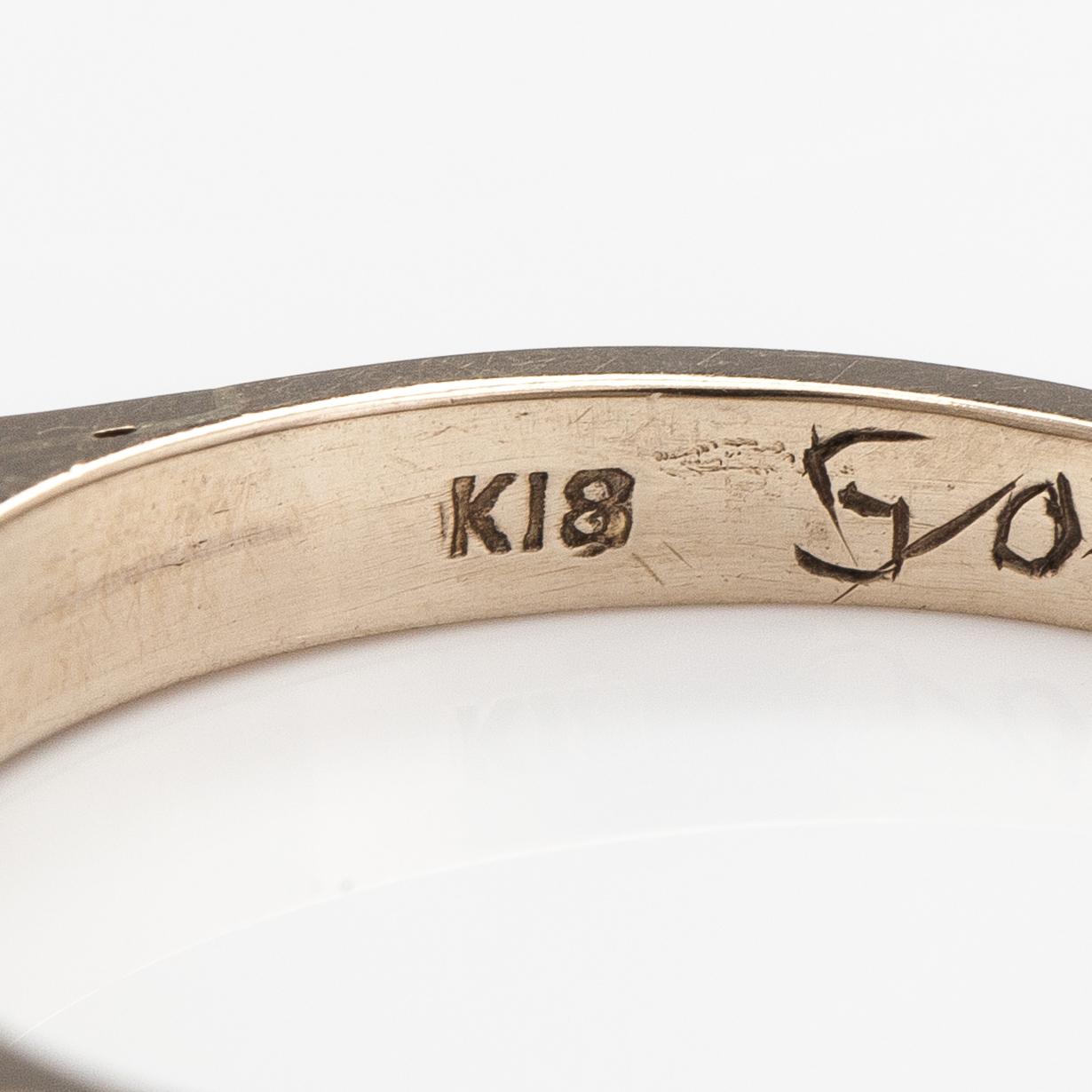 Ring, 18K guld, diamanter 0.34 ct tot enligt gravyr.