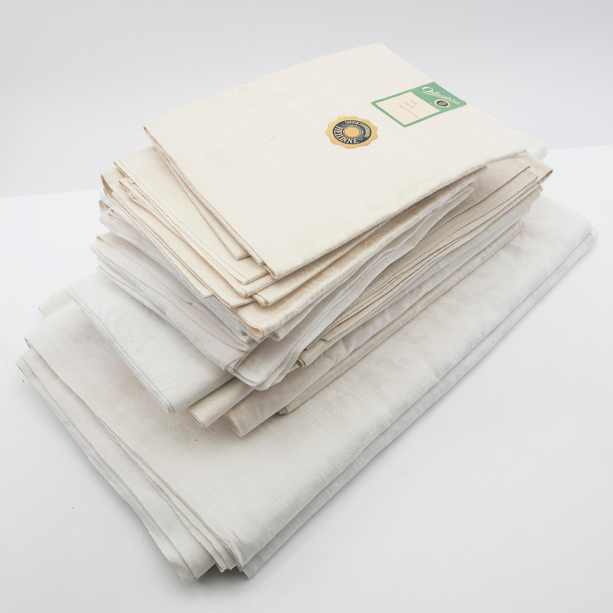 Handdukar 7+8 st linne/damast 1900-talets första hälft.