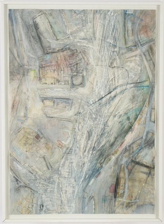 Kent Lindfors, mixed media on paper, signed 83-84 + 1986.