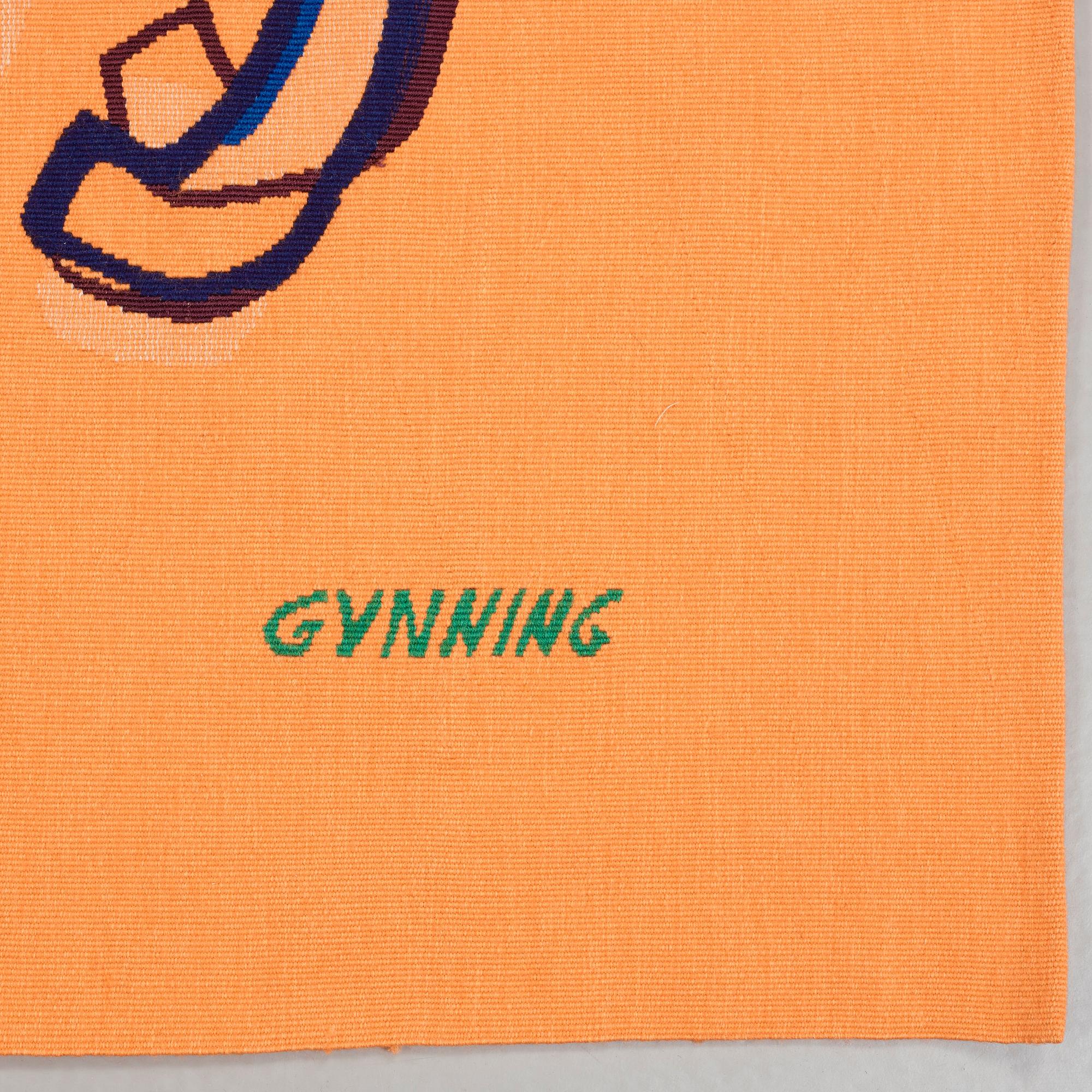 TAPESTRY. "Galopp". Tapestry weave. 198 x 237,5 cm. Signed PF GYNNING.