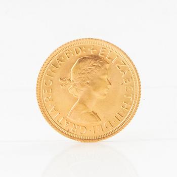 Gold coin 1 Sovereign 1968 United Kingdom Elizabeth II.