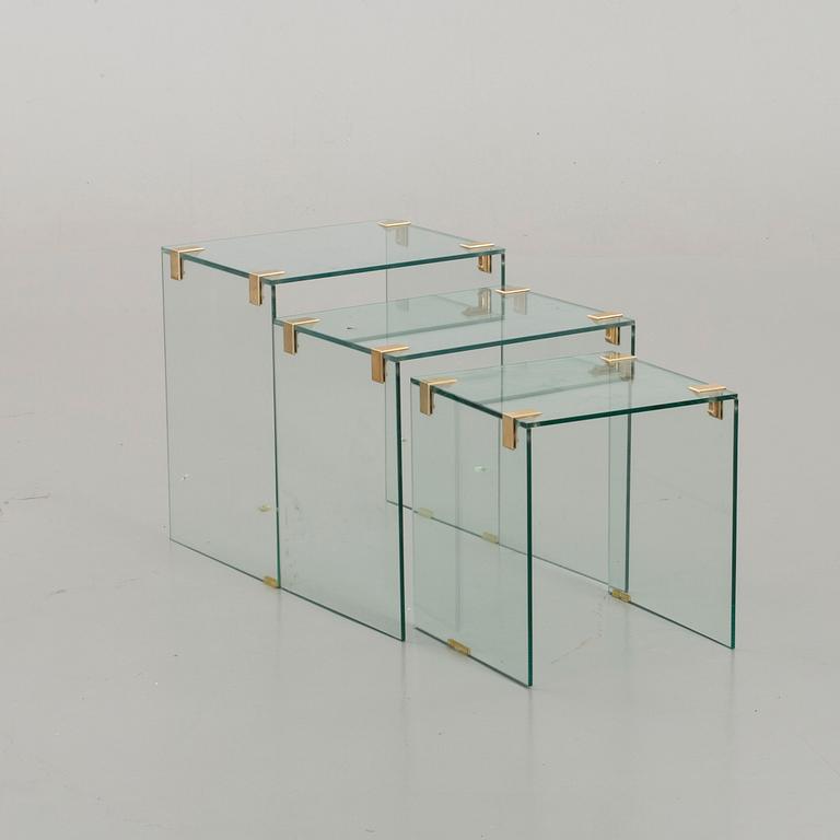 SATSBORD, glas, 3 delar, 1900/2000-tal.
