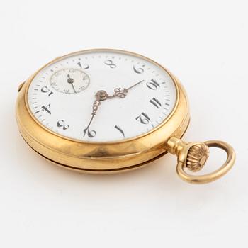 Pocket watch, 18K gold, 33 mm.