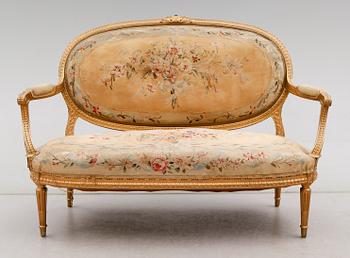SOFFA, Louis XVI-stil, sent 1800-tal/tidigt 1900-tal.