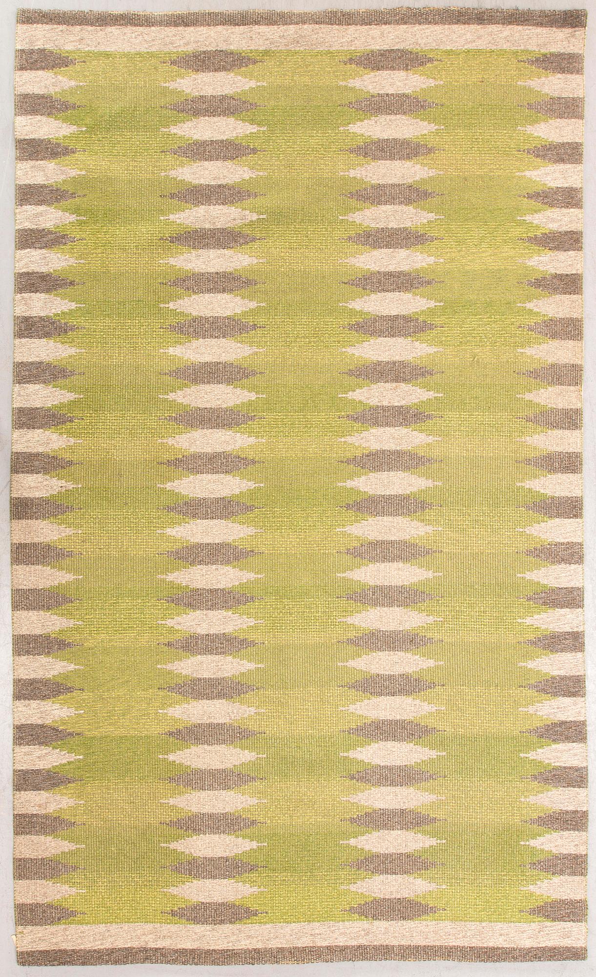 A mid-20th century flat wave carpet, 266x164 cm.
