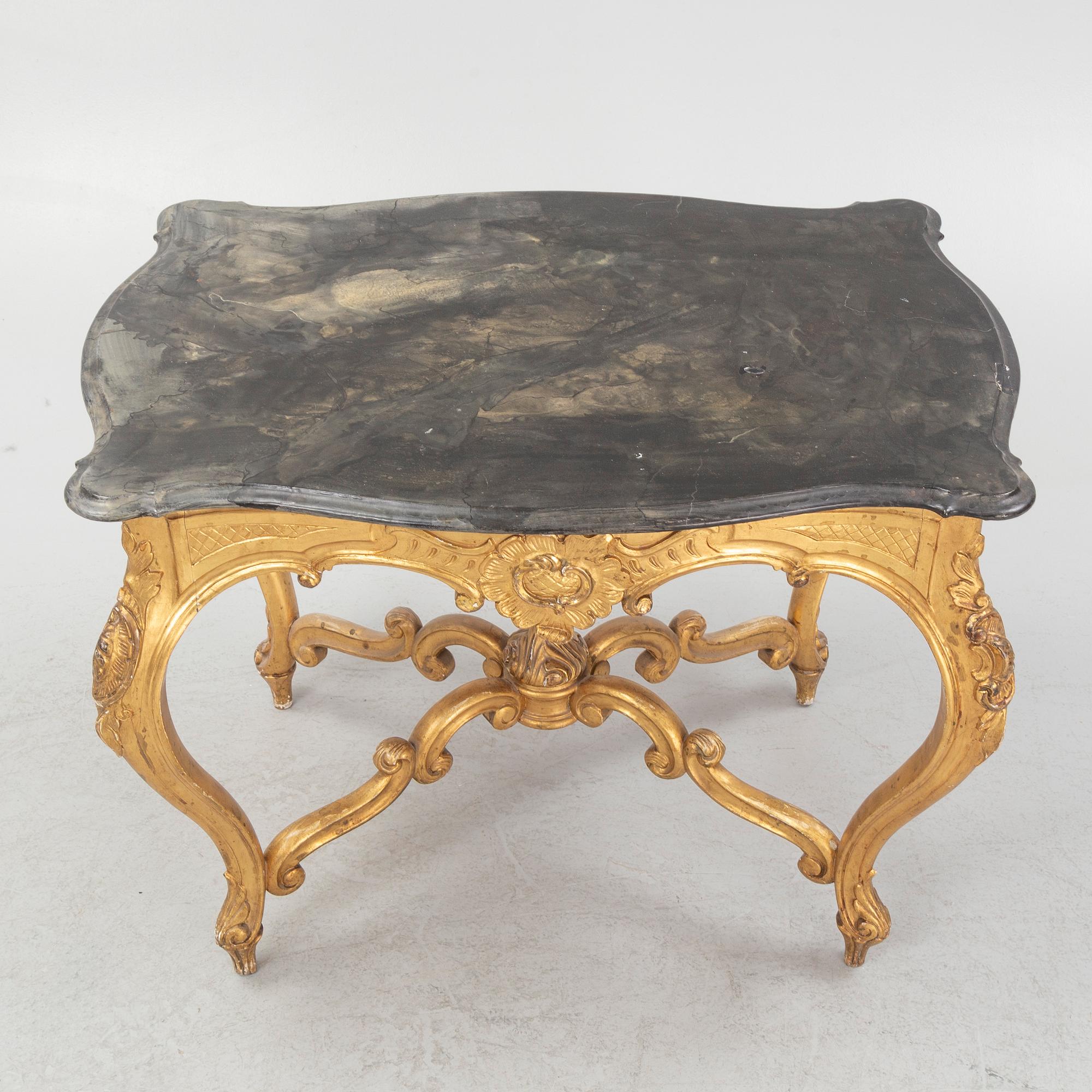 Salon table, Rococo style, circa mid-20th century.