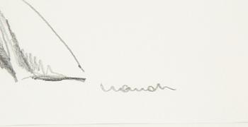 Peter Mandl, a pencil drawing, signed.