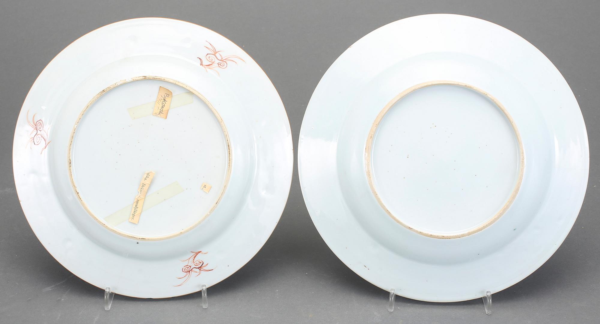 TALLRIKAR, 4 st, porslin, Qing dynastin, Qianlong (1736-95).