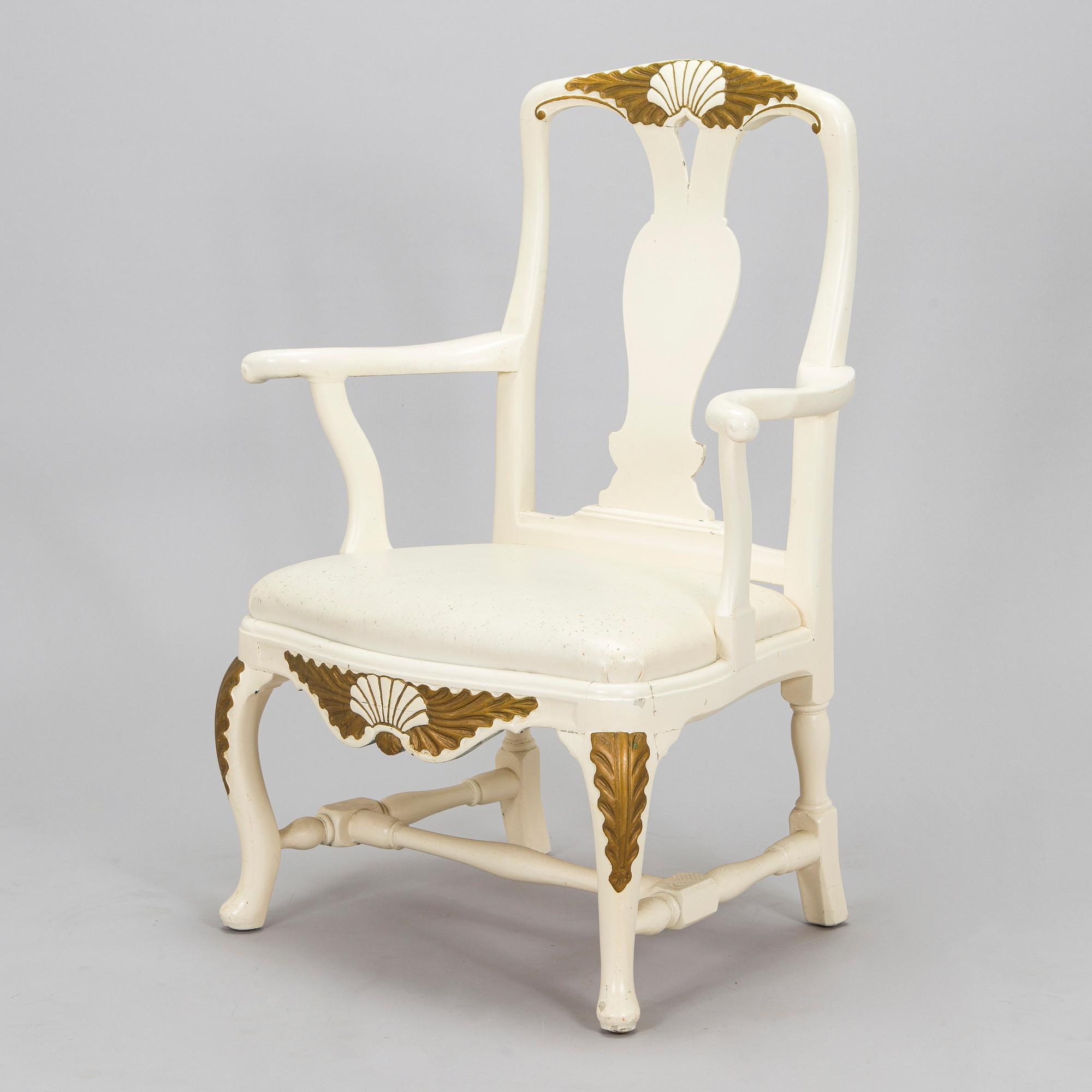 A mid 18th century baroque/ rococo armchair.