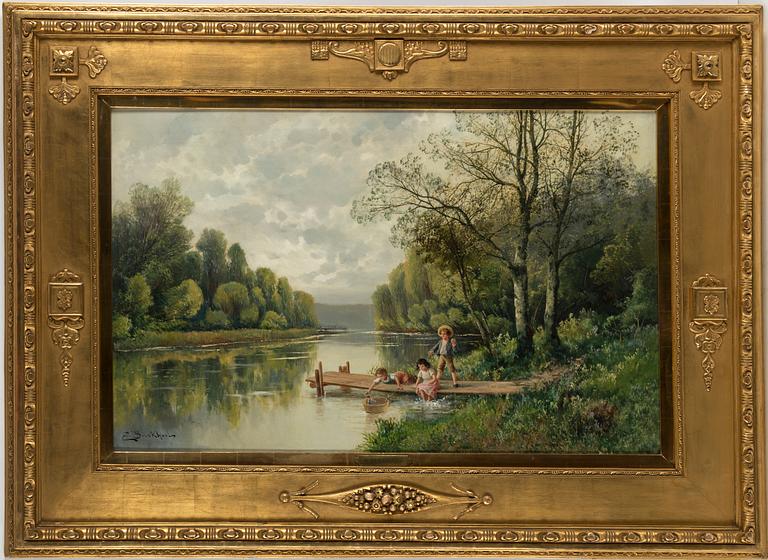 Unknown Artist, oil on canvas, signed E Burkhart, circa 1900.