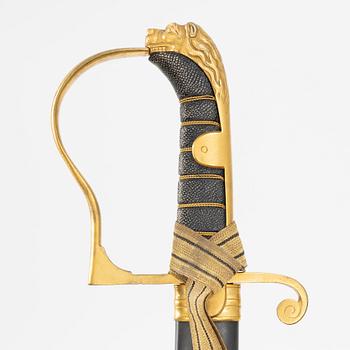 A Swedish officer's sabre, end of the 19th century, with scabbard.